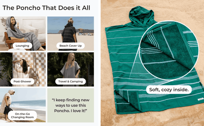 Sand Cloud | Classic Stripe Hooded Poncho - Dusty Pink - Aesthetics By Kell
