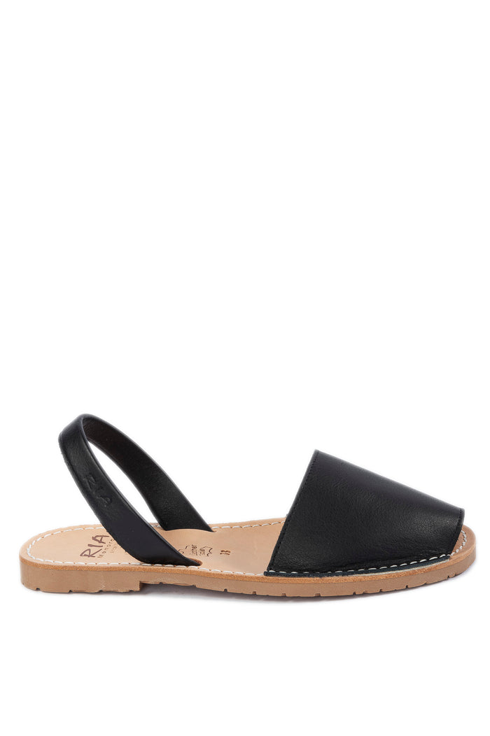 RIA MENORCA Sandalo flat spuntato pelle nero 20002 VELVET-NEGRO