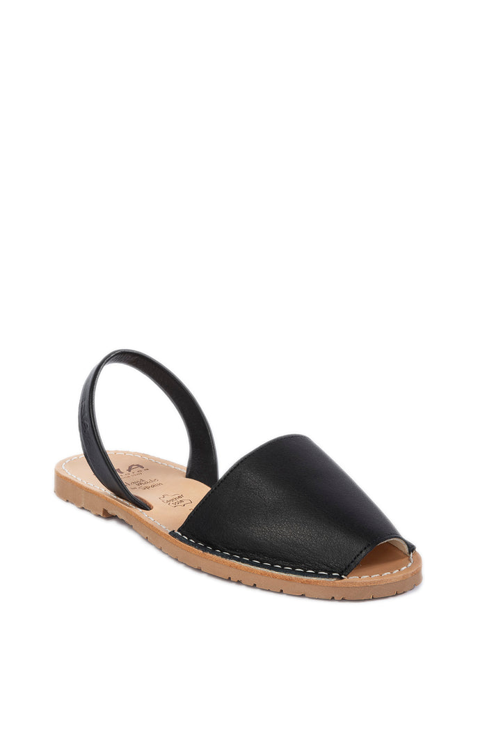 RIA MENORCA Sandalo flat spuntato pelle nero 20002 VELVET-NEGRO
