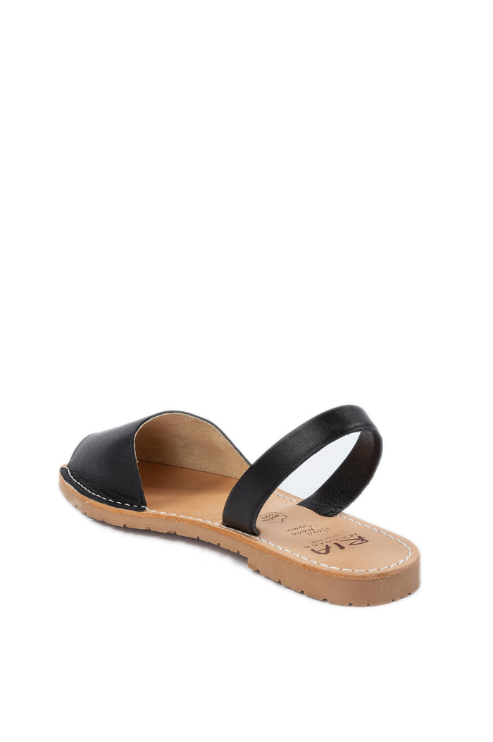RIA MENORCA Sandalo flat spuntato pelle nero 20002 VELVET-NEGRO