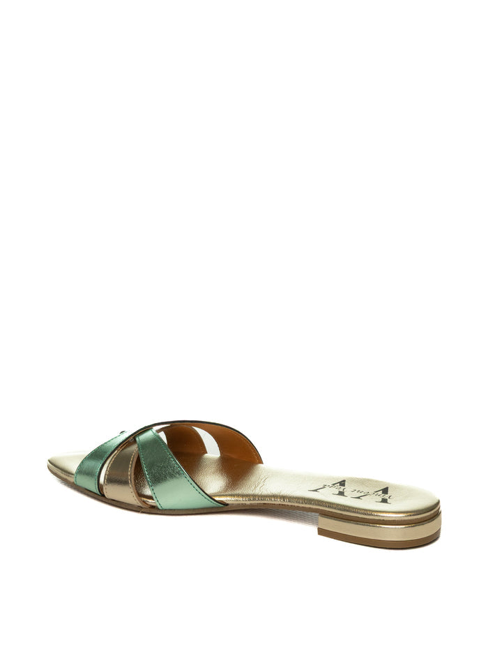 VINCENT VEGA Sandalo laminato oro/verde INGRID D20 LAM-VERDEACQUA