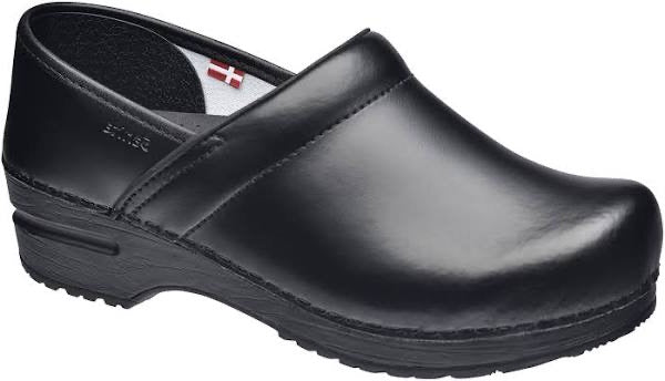 Sanita Black PU Coated Leather Shoes