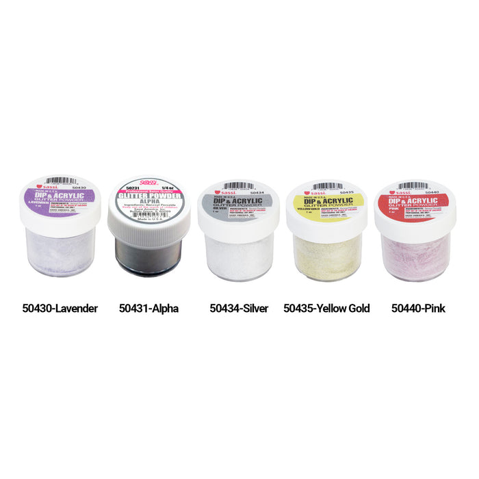 Sassi Dip and Acrylic Color Glitter Powder 1oz