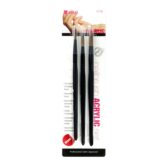 Sassi Nail Acrylic Brush Set 3pcs - ikatehouse
