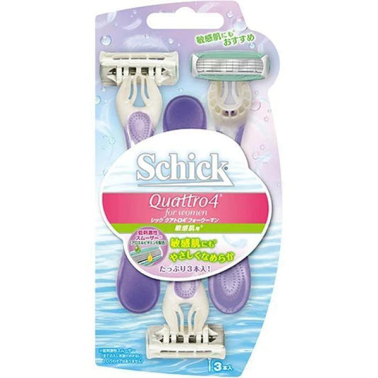 Schick Quattro 4 Dispo For Women, For Sensitive Skin 3 pcs