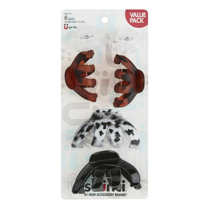 Scunci Octopus Claw Hair Clip Assorted Size 6pcs - ikatehouse