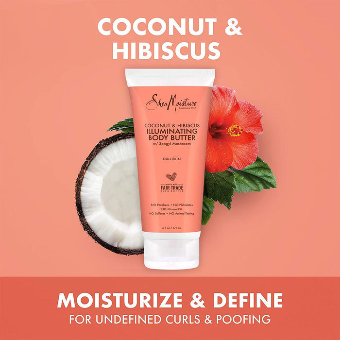 Shea Moisture Coconut n Hibiscus Illuminating Body Butter 6oz - ikatehouse