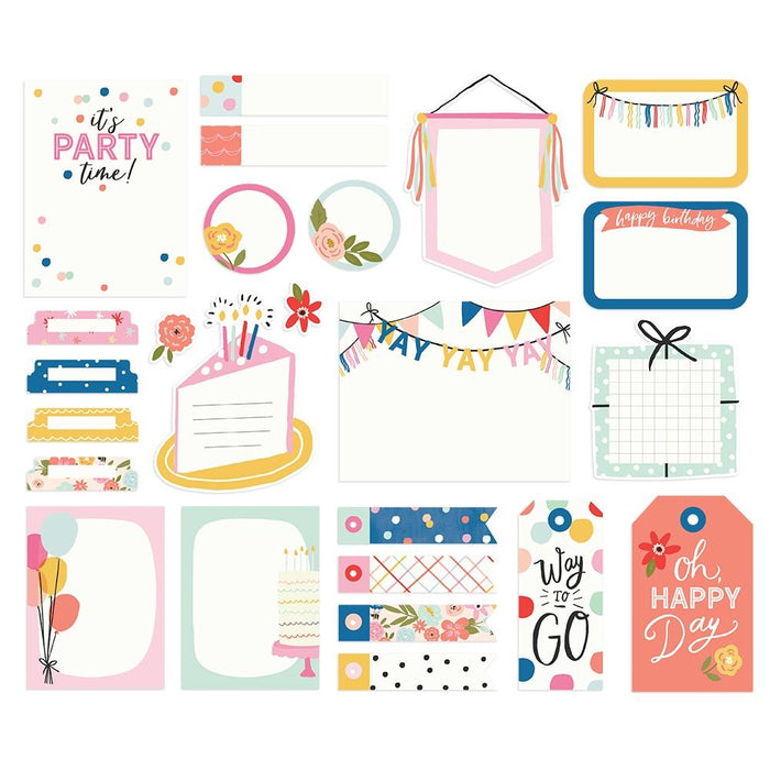 Simple Stories - Bits & Pieces Die-Cuts - 25/Pkg - Celebrate! - Journal. Available at Embellish Away located in Bowmanville Ontario Canada.