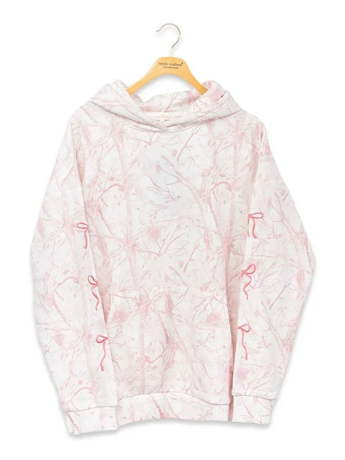 SIMPLY SOUTHERN BOW PINK CAMO HOODIE