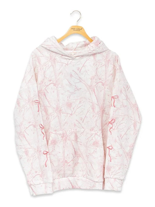 SIMPLY SOUTHERN BOW PINK CAMO HOODIE