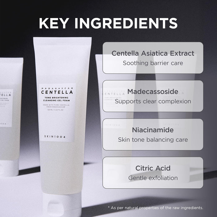 Skin 1004 Madagascar Centella Tone Brightening Cleansing Gel Foam 4.22oz/ 125ml