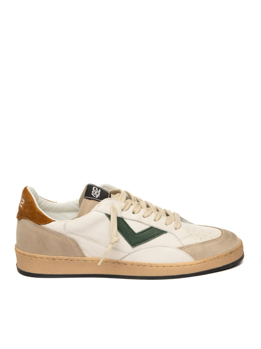 4B12 Sneaker play new bianco/verde PLAYNEW U PELLE/CAM-124