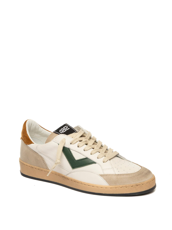 4B12 Sneaker play new bianco/verde PLAYNEW U PELLE/CAM-124