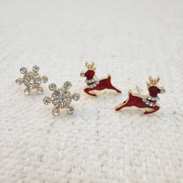Ellison+Young snowflake stud earring with intricate snowflake design, silver-tone jewelry for elegant winter style.