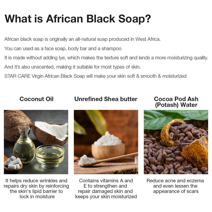 Star Care 100% Virgin African Black Soap - ikatehouse