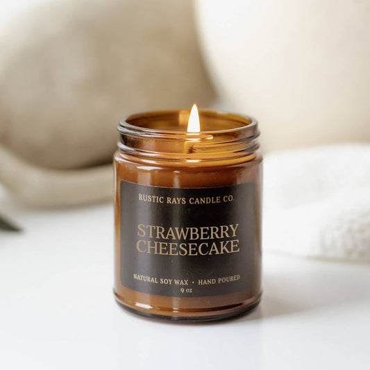 Strawberry Cheesecake 9 oz Soy Candle