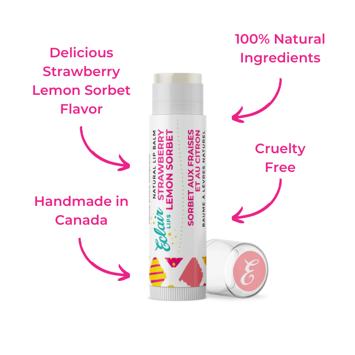 Eclair Strawberry Lemon Sorbet Lip Balm - Natural & Cruelty Free