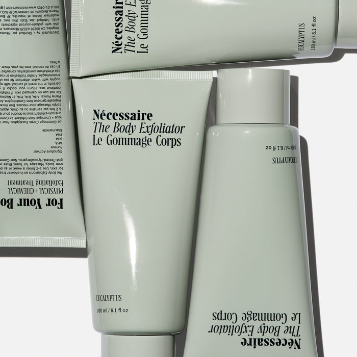 Nécessaire-The Body Exfoliator - Eucalyptus-Body-03_NECESSAIRE_PDP_THEBODYEXFOLIATOREUCALYPTUS_FLATLAY-The Detox Market |