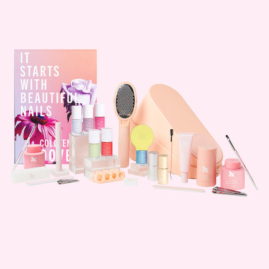 The Spring Complete System + Spring Polishes with tools and polish for easy at home mani and pedicure care
