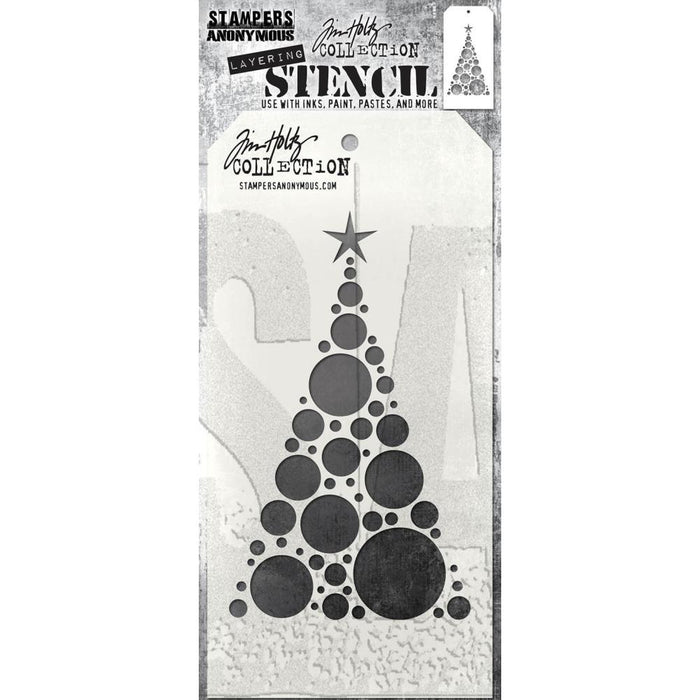 Tim Holtz - Layered Stencil - 4.125"X8.5" - Modern Tree. Available at Embellish Away located in Bowmanville Ontario Canada.
