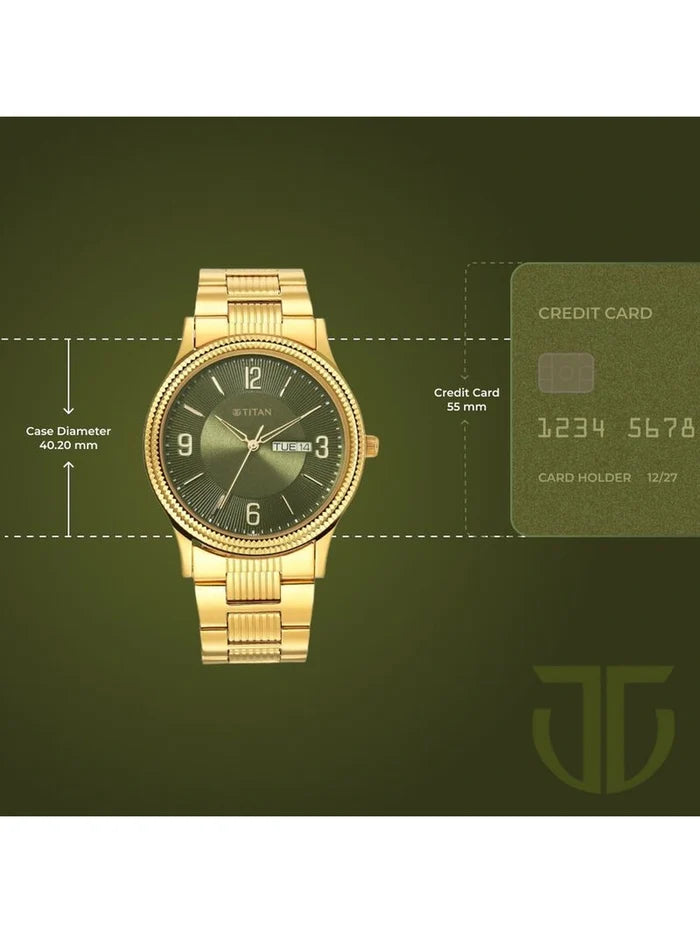 Titan Karishma Round Green Dial Analog Watch - NU1650YM08