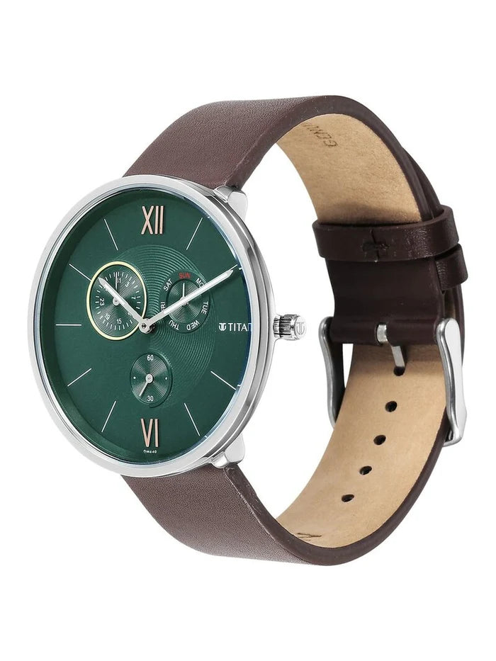 Titan Round Analog Watch - NU1877SL01