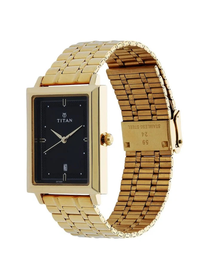 Titan Round Black Dial Analog Watch - NU1715YM03