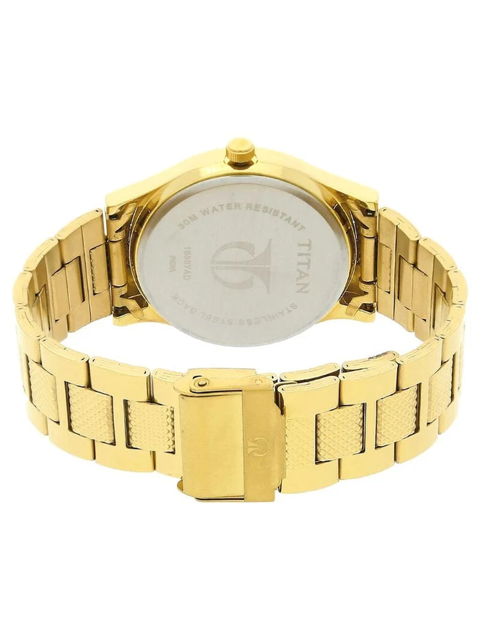 Titan Round Champagne Dial Analog Watch - NU1650YM06
