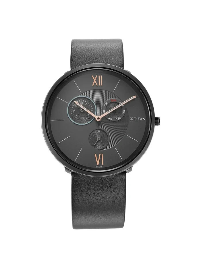 Titan Round Grey Dial Analog Watch - NU1877QL01