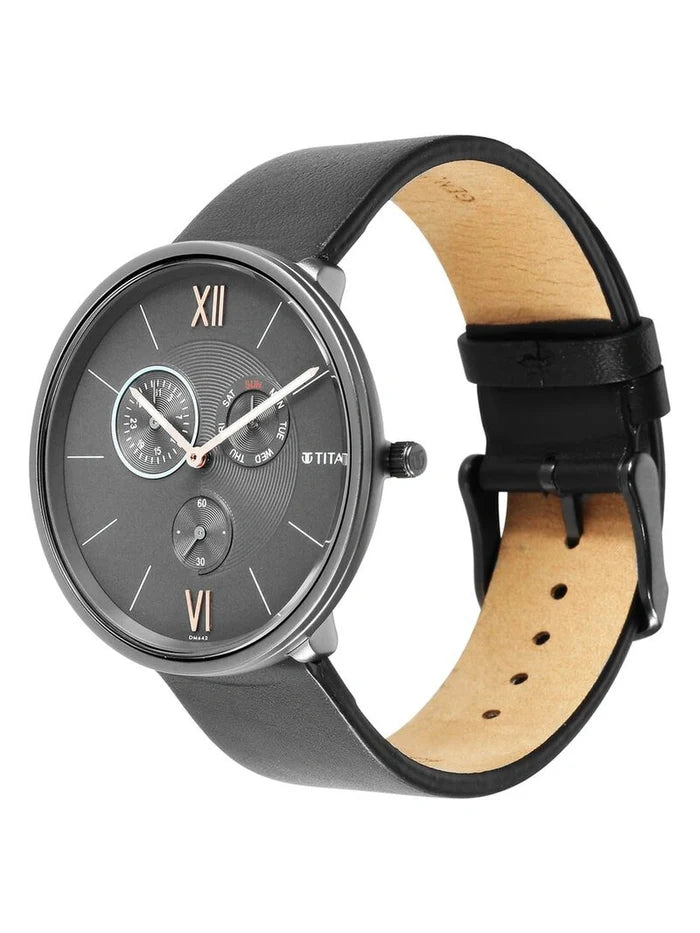 Titan Round Grey Dial Analog Watch - NU1877QL01
