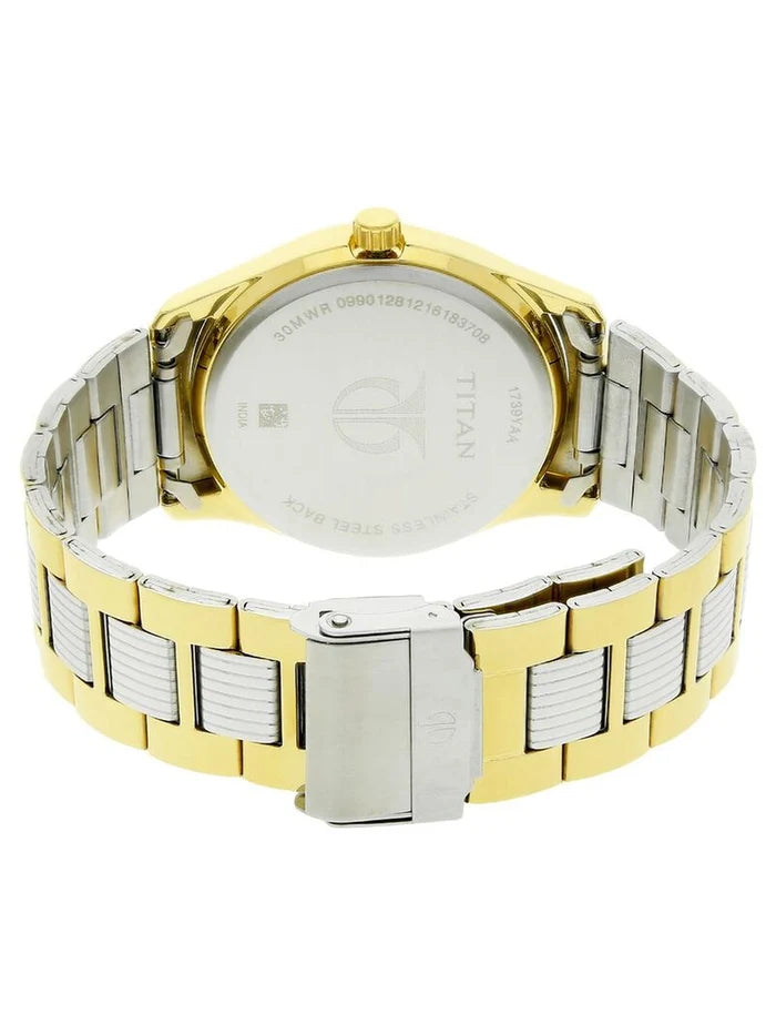 Titan Round White Dial Analog Watch - NU1739BM01