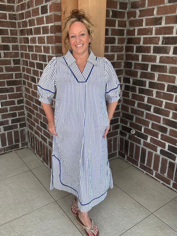 Umgee Striped Midi Dress