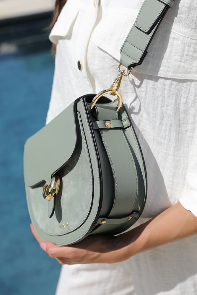 Venetia Spearmint Green Saddle Crossbody