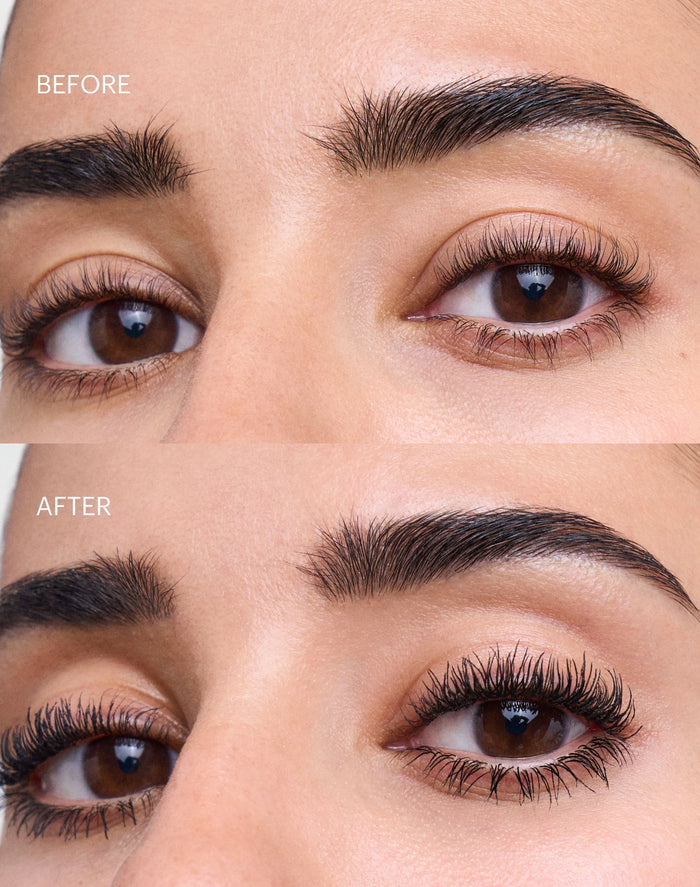 volumising-night-mascara; midnight-black: Before & After der Volumising Night Mascara