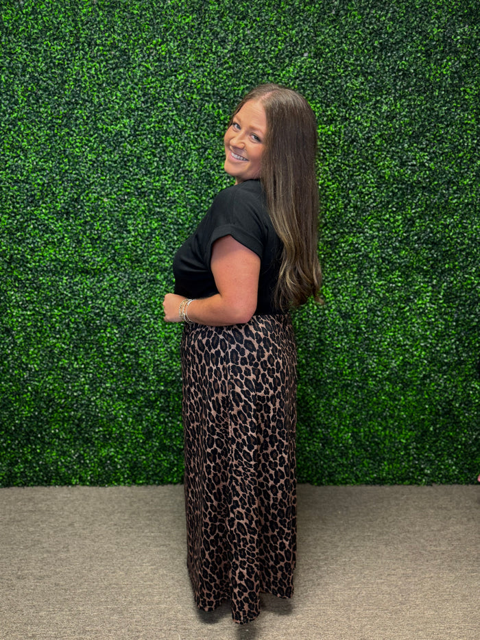 Wild Side Leopard Print Maxi Skirt